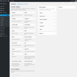 Page screenshot: Widgets &lsaquo; Test site &mdash; WordPress