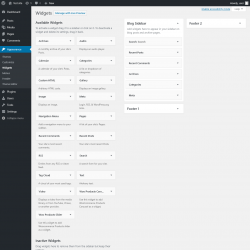 Page screenshot: Widgets &lsaquo; Test site &mdash; WordPress
