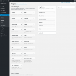Page screenshot: Widgets &lsaquo; Test site &mdash; WordPress