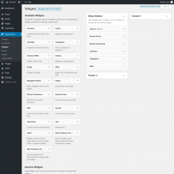 Page screenshot: Widgets &lsaquo; Test site &mdash; WordPress