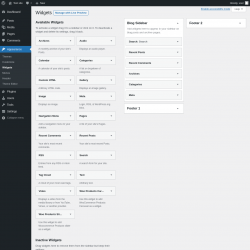 Page screenshot: Widgets &lsaquo; Test site &mdash; WordPress
