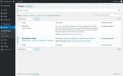 Page screenshot: Plugins ‹ Test site — WordPress