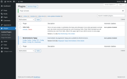 Page screenshot: Plugins ‹ Test site — WordPress