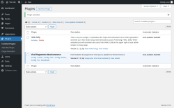 Page screenshot: Plugins ‹ Test site — WordPress