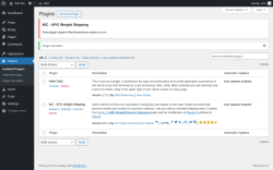 Page screenshot: Plugins ‹ Test site — WordPress