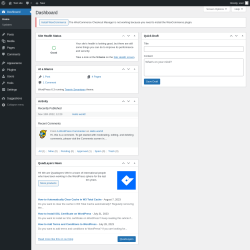 Page screenshot: Dashboard &lsaquo; Test site &mdash; WordPress