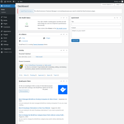 Page screenshot: Dashboard &lsaquo; Test site &mdash; WordPress