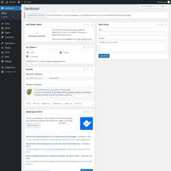 Page screenshot: Dashboard &lsaquo; Test site &mdash; WordPress