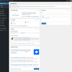 Page screenshot: Dashboard &lsaquo; Test site &mdash; WordPress