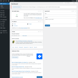 Page screenshot: Dashboard &lsaquo; Test site &mdash; WordPress