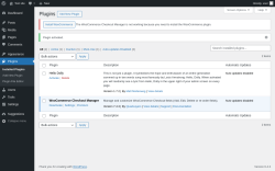 Page screenshot: Plugins &lsaquo; Test site &mdash; WordPress