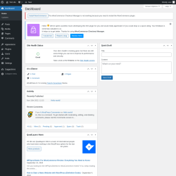 Page screenshot: Dashboard ‹ Test site — WordPress