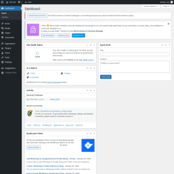 Page screenshot: Dashboard &lsaquo; Test site &mdash; WordPress