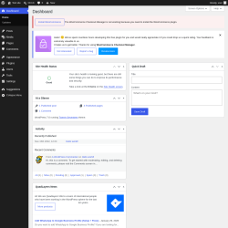 Page screenshot: Dashboard &lsaquo; Test site &mdash; WordPress