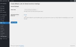 Page screenshot: Settings → WC Cloak Links