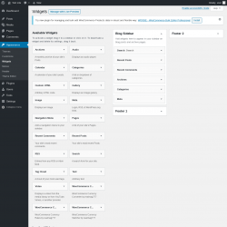 Page screenshot: Widgets &lsaquo; Test site &mdash; WordPress
