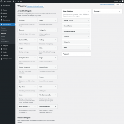 Page screenshot: Widgets &lsaquo; Test site &mdash; WordPress