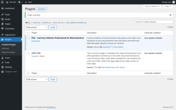Page screenshot: Plugins &lsaquo; Test site &mdash; WordPress