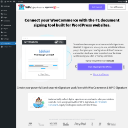 Page screenshot: E-Signature ‹ Test site — WordPress