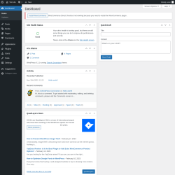 Page screenshot: Dashboard &lsaquo; Test site &mdash; WordPress