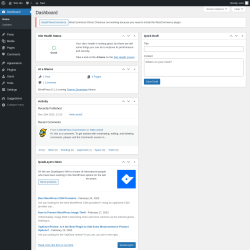 Page screenshot: Dashboard &lsaquo; Test site &mdash; WordPress