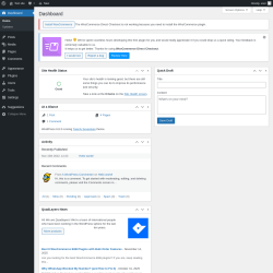 Page screenshot: Dashboard &lsaquo; Test site &mdash; WordPress