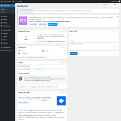 Page screenshot: Dashboard &lsaquo; Test site &mdash; WordPress