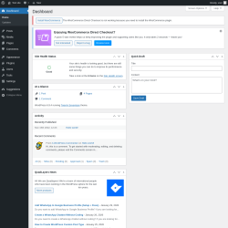Page screenshot: Dashboard &lsaquo; Test site &mdash; WordPress