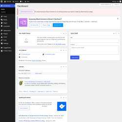 Page screenshot: Dashboard &lsaquo; Test site &mdash; WordPress