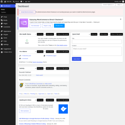Page screenshot: Dashboard &lsaquo; Test site &mdash; WordPress
