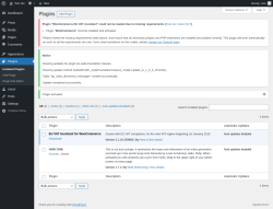 Page screenshot: Plugins ‹ Test site — WordPress