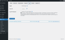 Page screenshot: Settings &rarr; Pixel Manager &rarr; Logs
