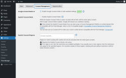 Page screenshot: Settings &rarr; Pixel Manager &rarr; Consent Management