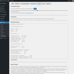 Page screenshot: Settings &rarr; Pixel Manager &rarr; Support