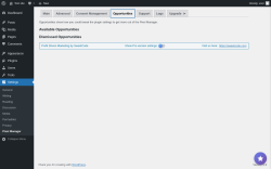 Page screenshot: Settings → Pixel Manager → Opportunities