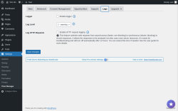 Page screenshot: Settings → Pixel Manager → Logs