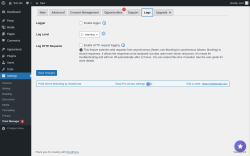 Page screenshot: Settings &rarr; Pixel Manager  &rarr; Logs