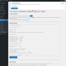 Page screenshot: Settings &rarr; Pixel Manager  &rarr; Support