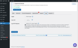 Page screenshot: Settings &rarr; Pixel Manager  &rarr; Logs