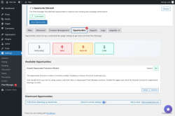 Page screenshot: Settings &rarr; Pixel Manager  &rarr; Opportunities1