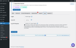 Page screenshot: Settings &rarr; Pixel Manager  &rarr; Logs