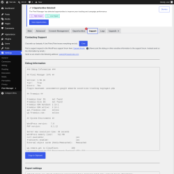 Page screenshot: Settings &rarr; Pixel Manager  &rarr; Support