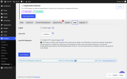 Page screenshot: Settings &rarr; Pixel Manager  &rarr; Logs