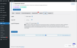 Page screenshot: Settings &rarr; Pixel Manager  &rarr; Logs