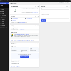 Page screenshot: Dashboard &lsaquo; Test site &mdash; WordPress