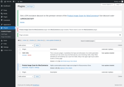 Page screenshot: Plugins ‹ Test site — WordPress