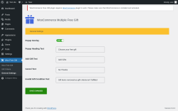 Page screenshot: Woo Free Gift → General Settings