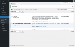 Page screenshot: Plugins &lsaquo; Test site &mdash; WordPress