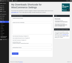 Page screenshot: Settings &rarr; My Downloads for WooCommerce