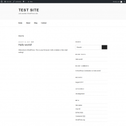 Page screenshot: Test site – Just another WordPress site